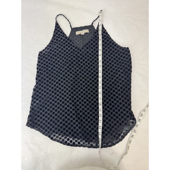 Ann Taylor Loft Velvet Polka Dot Top Sheer Lined Tank Top Formal Women's Size XS - Picture 5 of 10